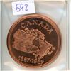 Image 1 : 1967 Moose Jaw Coin Club bronze medal that celebrates the 3rd Annual Coin-A-Rama as well as the Cent