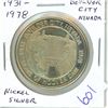 Image 1 : 1931 – 1978 Boulder City, Nevada Trade Dollar in Nickel-Silver. Hoover Dam. BU.