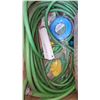 Image 3 : Box of assorted garden hoses, and misc items - hats, air pump and sprinkler