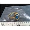 Image 1 : 10K-SA Gold ring with blue stone & 2 diamonds (stone and diamonds authenticity unchecked)