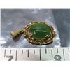 Image 1 : 12K-GF Pendent with Green stone (Stone authenticity unchecked)