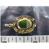 Image 3 : 12K-GF Pendent with Green stone (Stone authenticity unchecked)