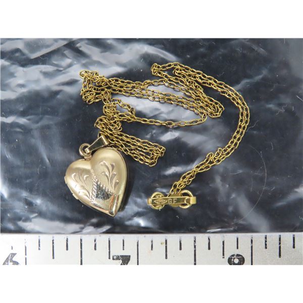 Gold Filled Heart compartment Pendent and Necklace