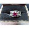 Image 3 : Sterling Silver Ring with red stone (Stone authenticity unchecked) – comes with box