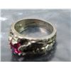 Image 7 : Sterling Silver Ring with red stone (Stone authenticity unchecked) – comes with box