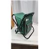 Image 1 : Green backpack picnic chair - with cups, cooler insert