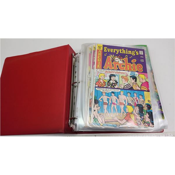 Binder of various vintage comics - Archie comics, Alf, Bugs Bunny, etc.