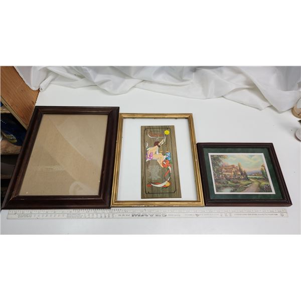 Assorted pictures and frames