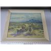 Image 1 : wagon trail framed picture - 23.5"x19.5"