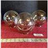 Image 1 : Three 6 inch Hand Blown Glass Ball w/ 3 inch Neck