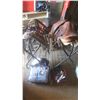 Image 1 : lot of horse supplies - saddle, 2 saddle stands, blanket, brushes, bits, etc.