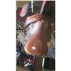 Image 3 : lot of horse supplies - saddle, 2 saddle stands, blanket, brushes, bits, etc.