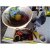 Image 1 : tub with prop, rope, hose various tool and tape measures ETC