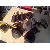 Image 1 : bag with 3 kenwood walkie talkies,charger(no cord).Safety glasses,head lamp,clips ETC