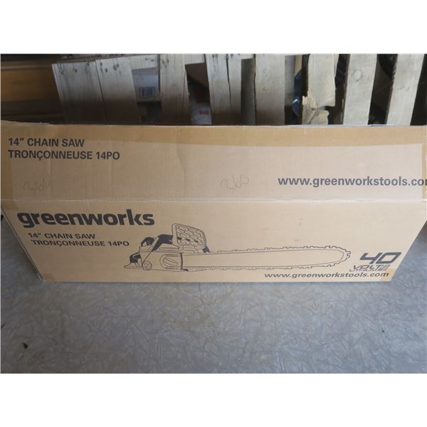 Greenworks 14" electric chainsaw with charger - no battery