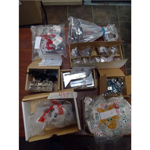 Box of assorted brackets, pulls and misc. hardware