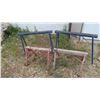 Image 1 : 2 metal Mastercraft sawhorses and 2 primitive wooden sawhorses