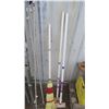 Image 2 : set of curling brooms and 2 sets of cross country skis and poles