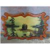 Image 1 : 34.5" x 23" Wooden Plaque with beautiful landscape painting/print