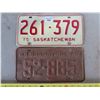 Image 1 : 1963 & 1975 Sask License plates