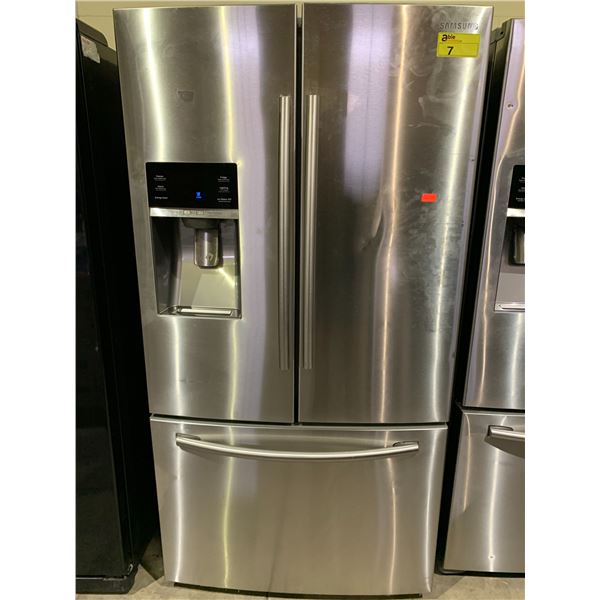 SAMSUNG STAINLESS STEEL FRENCH DOOR FRIDGE WITH ROLLOUT FREEZER & WATER/ICE DISPENSER