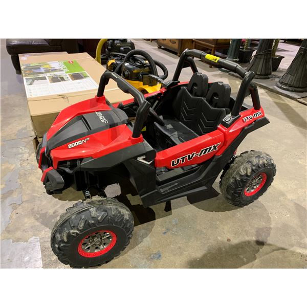 *UNKNOWN WORKING CONDITION* UTV-MX KIDS BATTERY OPERATED VEHICLE (MAY NOT HAVE BATTERY)