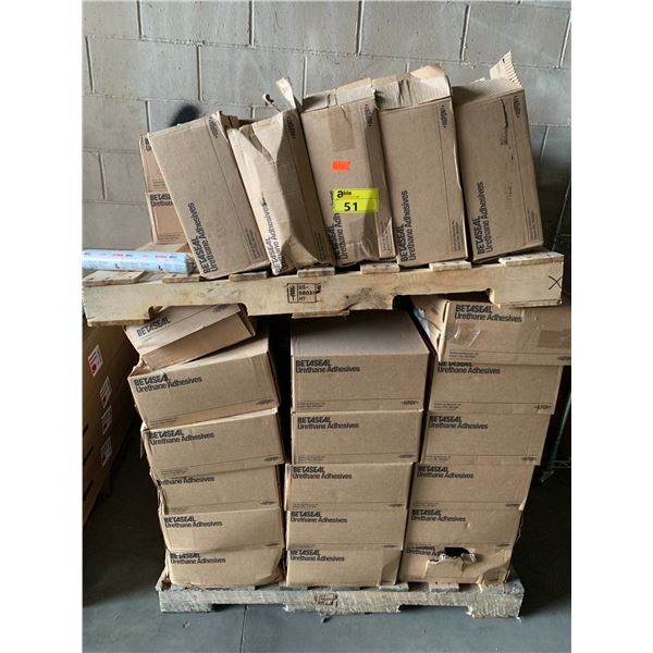 PALLET OF EXPIRED DUPONT BETASEAL URETHANE ADHESIVE TUBES