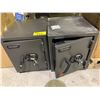 Image 1 : 2 SANCTUARY DIAMOND SAFES WITH KEYS APPROX 18"X15"X18" (1 HAS SOME SCRATCHES ON TOP)