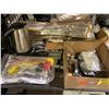 Image 2 : ASSORTED ITEMS INCLUDING; LEGRO METAL GARDENING STAKES, METAL ELECTRIC KETTLE, ROLL OF DRAWER