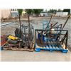 Image 1 : 2 PALLETS OF ASSORTED ITEMS INCLUDING; 2 WHEEL DOLLY, FIRE EXTINGUISHER, 4 WHEEL DOLLY'S & MORE