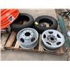 Image 3 : 2 PALLETS OF ASSORTED ITEMS INCLUDING; CHROME EXHAUST, RIBBED HOSING, TIRES & RIMS