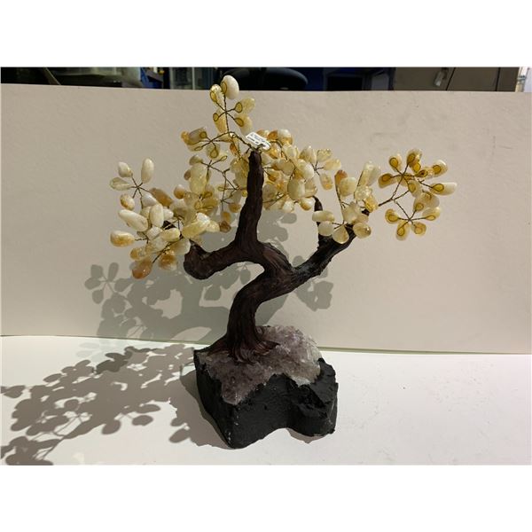 LARGE CITRINE TREE ON AMETHYST BASE RETAIL $3,200, 14"