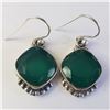 Image 1 : SILVER GREEN ONYX EARRINGS