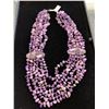 Image 1 : AMETHYST, PURPLE GLASS NECKLACE 18" TGW 990.00 CTS