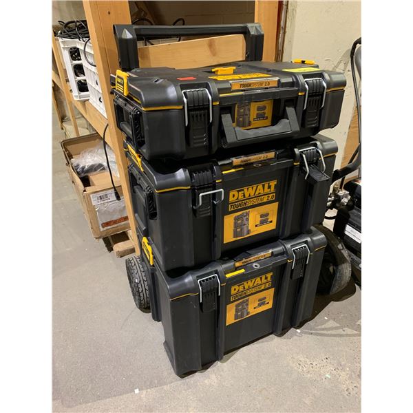 DEWALT TOUCHSYSTEM 2.0 MOBILE TOOLBOX WITH ASSORTED CONTENTS INCLUDING; PAINT SUPPLIES, PLIERS,