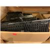 Image 2 : 5 BOXES & BINS OF ASSORTED ITEMS INCLUDING; CABLES, KEYBOARDS, POWER BARS & MORE