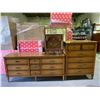 Image 1 : 3-PC BEDROOM SET INCLUDING; HIGHBOY DRESSER, DRESSER WITH MIRROR & NIGHT STAND