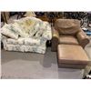 Image 1 : ASSORTED FURNITURE INCLUDING; SOFA, LOUNGE CHAIR, DINING CHAIRS, LAMPS & MORE