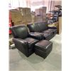 Image 1 : 3-PC LEATHER SOFA SET INCLUDING; SOFA, CHAIR & OTTOMAN