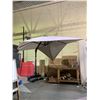 Image 1 : 10'11 SEASONS CENTURY LED SOLAR OFFSET OUT DOOR UMBRELLA WITH 3 SAND/ WATER WEIGHTED BASES *ONE ARM