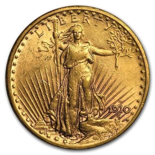 1910-D $20 Saint-Gaudens Gold Double Eagle BU