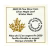 Image 3 : 2020W 1oz $5 Burnished Silver Maple Leaf NGC MS70 First Releases (Tax Exempt)