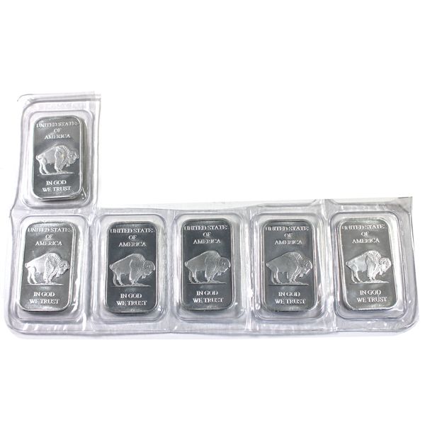 6x USA Liberty 1oz .999 Fine Silver Bars in Sealed Mint Plastic. 6pcs (Tax Exempt)