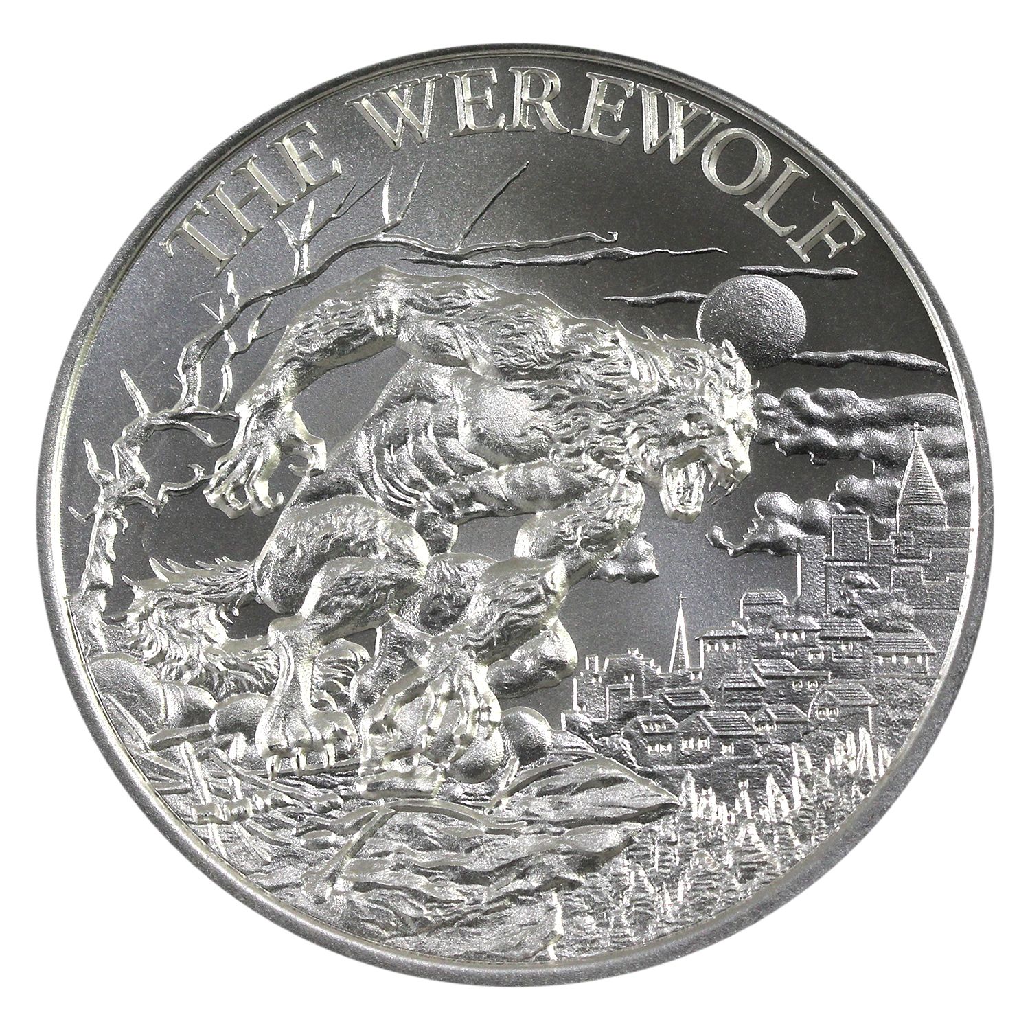 Silver Rounds Werewolf 2oz The Werewolf Cryptozoology .999 Fine Silver High Relief Round from ...