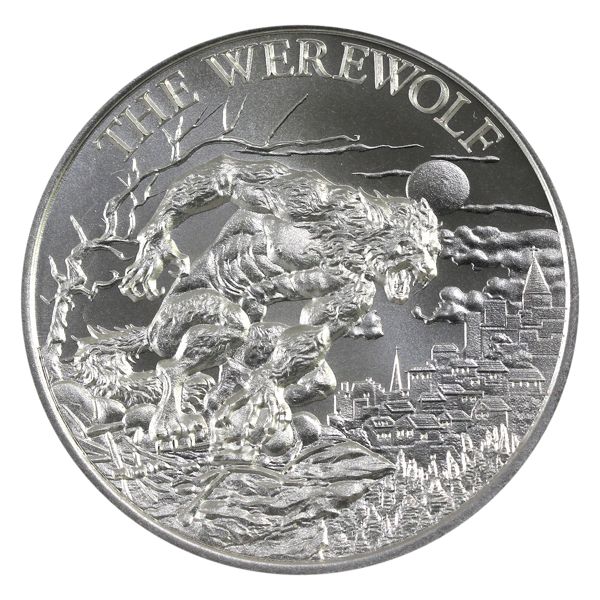 2oz The Werewolf Cryptozoology .999 Fine Silver High Relief Round from Intaglio Mint (Tax Exempt)