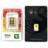 Image 1 : Perth Mint & 2017 TD Diwali 1g .9999 Fine Gold Bars in Hard Plastic Holders. 2pcs (Tax Exempt)