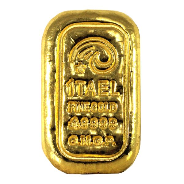 G.M.G.P. 1 Tael .9999 Fine Gold Bar w COA. Weighs 37.5g and contains 1.2057oz fine gold (Tax Exempt)