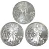 Image 1 : 2020, 2021 Type 1 & 2022 USA 1oz .999 Fine Silver American Eagles. 3pcs (Tax Exempt)