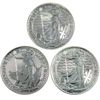 Image 1 : 2018 & 2x 2022 Great Britain 1oz .999 Fine Silver Britannias. 3pcs (Tax Exempt)
