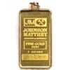 Image 1 : Johnson Matthey 5g .9999 Fine Gold Bar in 14K Gold Bezel Weighing 0.5g (Tax Exempt)